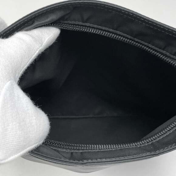 Prada logo plate shoulder bag, crossbody, nylon, nero (black), women's - Picture 5 of 6